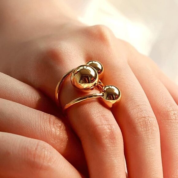 Chunky Gold & Silver Rings for Women - Bold, Thick, Open Dome Statement Rings - Picture 6 of 8